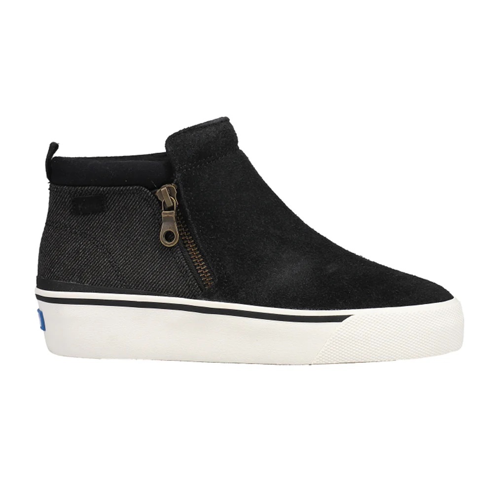 Keds‎ women’s size 8.5 black suede leather and tweed Cooper Slip On Sneakers